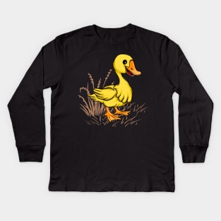 Cute Yellow duck Graphic T-shirt | Duck Lover Gift Kids Long Sleeve T-Shirt